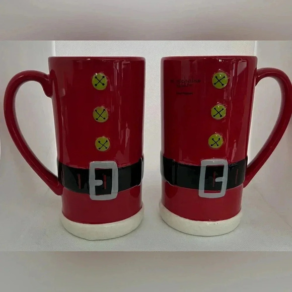 SET: st. nicolas square |  2- tall, Santa suit coffee mugs - Picture 1 of 15